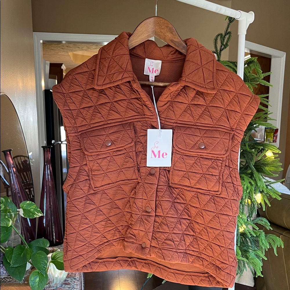 So Me Rust Quilted Vest